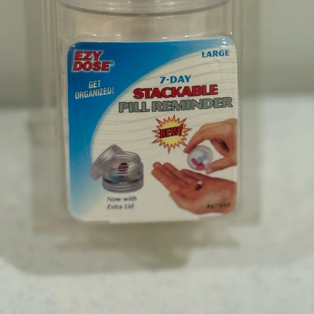 Ezy Dose Clear 7-Day Stackable Pill Reminder ~ Large ~ NEW